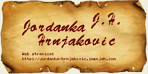 Jordanka Hrnjaković vizit kartica